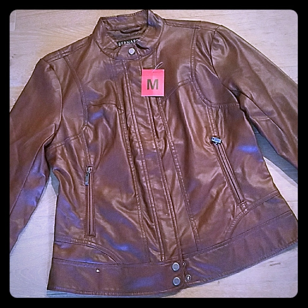 Brown leather jacket